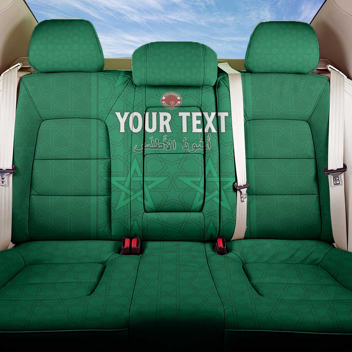 Custom Morocco Football Back Car Seat Cover Dima Maghrib
