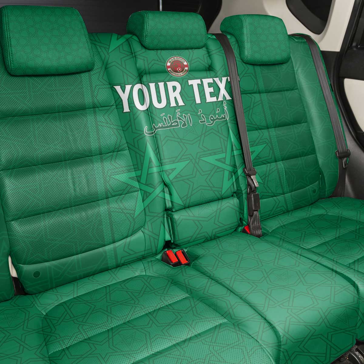 Custom Morocco Football Back Car Seat Cover Dima Maghrib