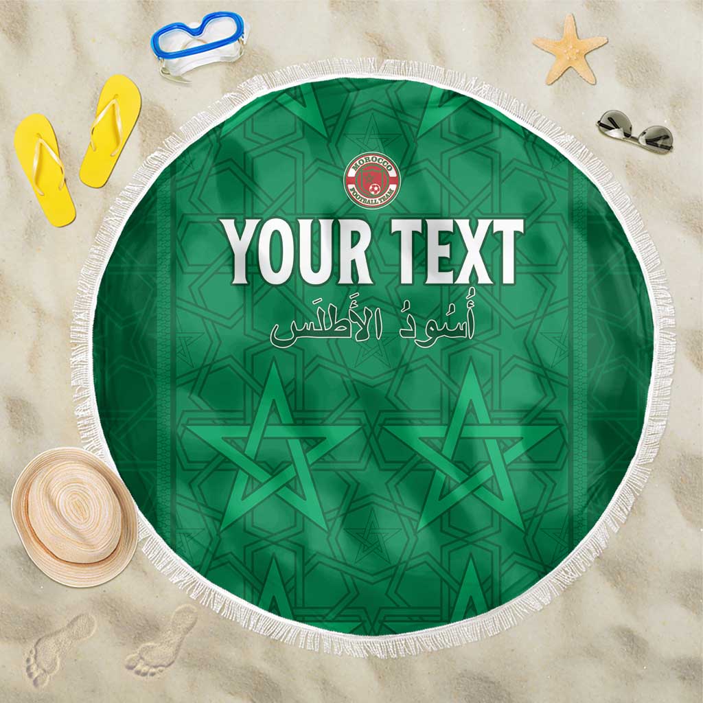 Custom Morocco Football Beach Blanket Dima Maghrib