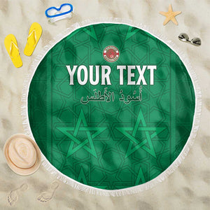 Custom Morocco Football Beach Blanket Dima Maghrib
