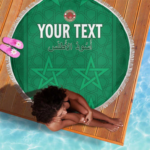 Custom Morocco Football Beach Blanket Dima Maghrib