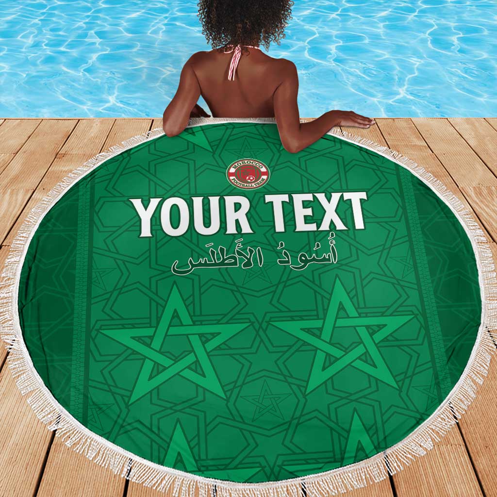 Custom Morocco Football Beach Blanket Dima Maghrib