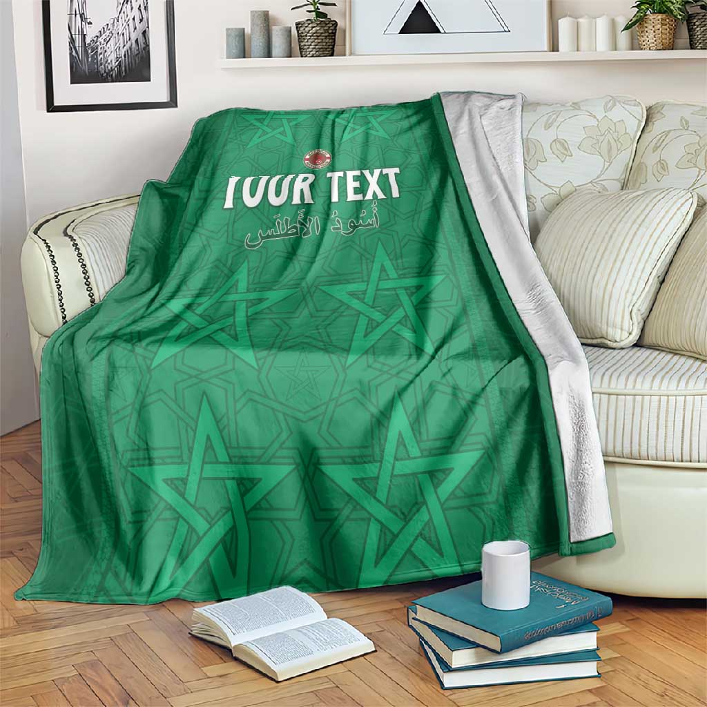 Custom Morocco Football Blanket Dima Maghrib