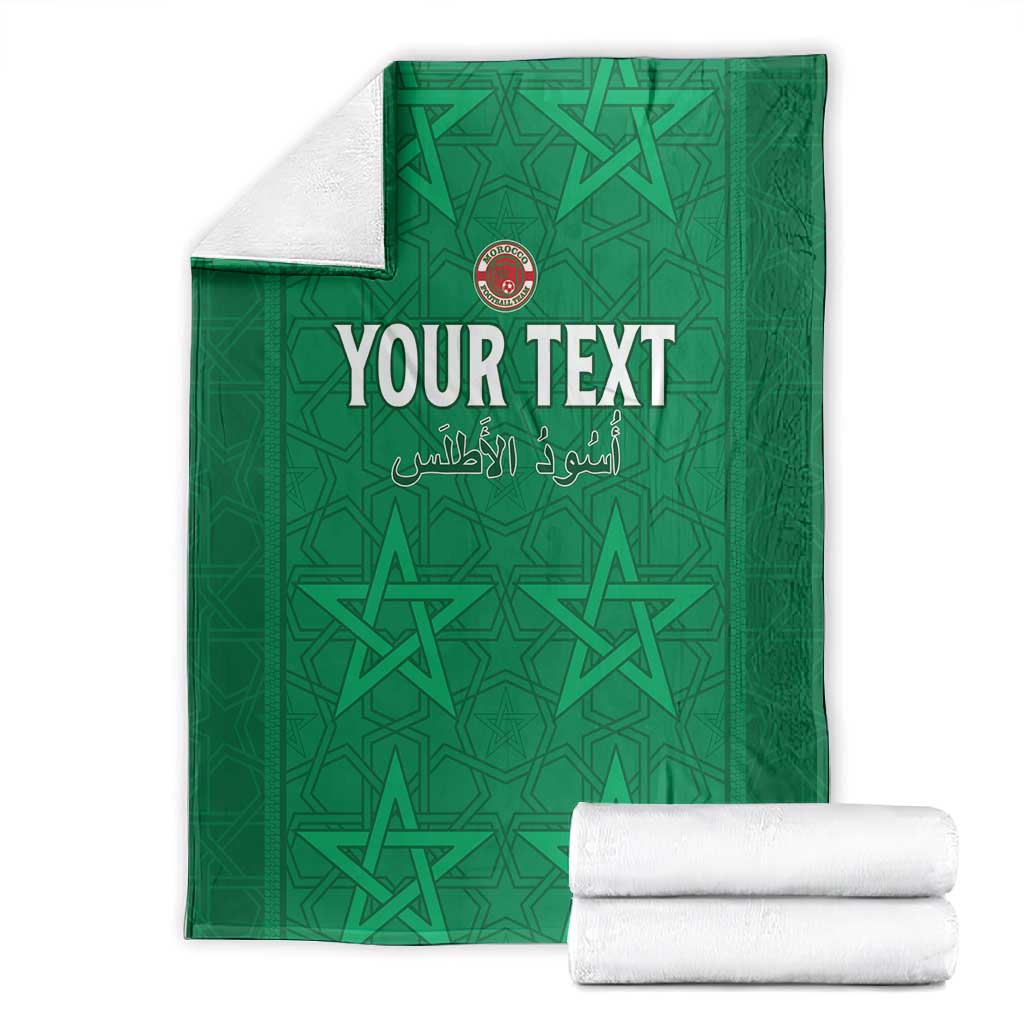 Custom Morocco Football Blanket Dima Maghrib