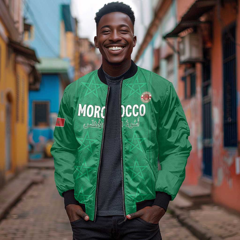 Custom Morocco Football Bomber Jacket Dima Maghrib