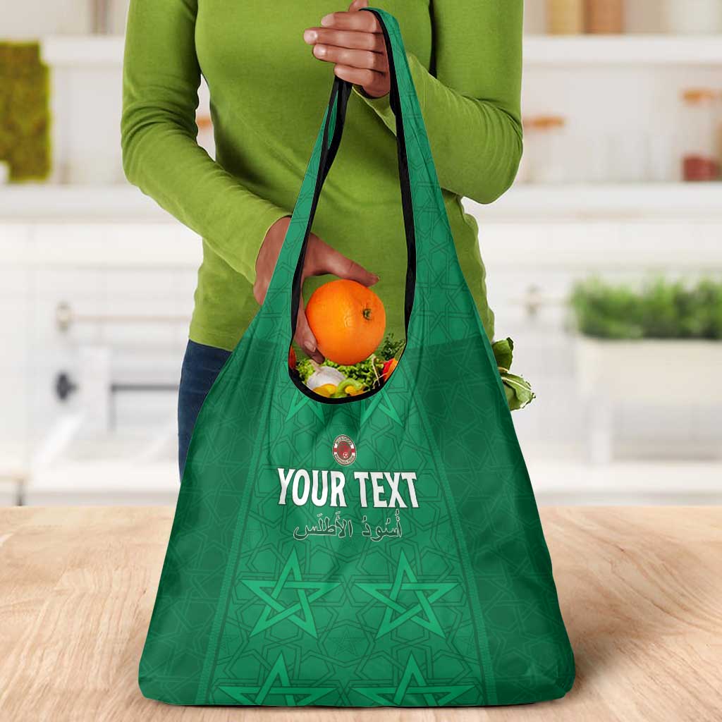 Custom Morocco Football Grocery Bag Dima Maghrib