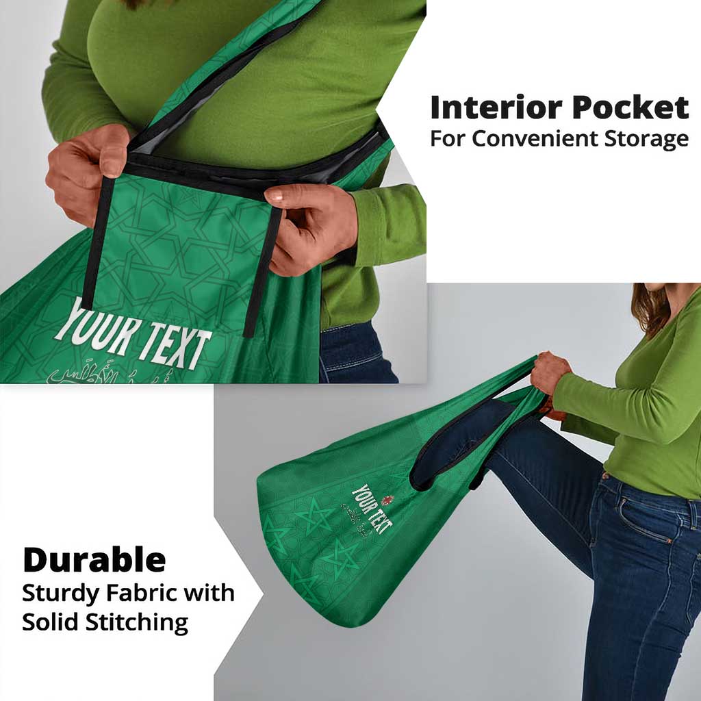 Custom Morocco Football Grocery Bag Dima Maghrib