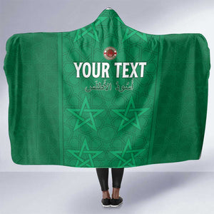 Custom Morocco Football Hooded Blanket Dima Maghrib