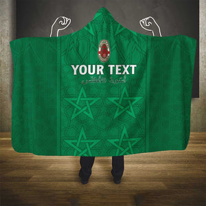 Custom Morocco Football Hooded Blanket Dima Maghrib