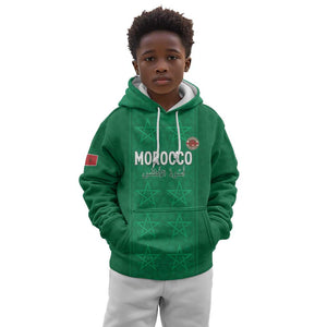 Custom Morocco Football Kid Hoodie Dima Maghrib