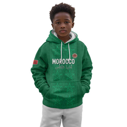 Custom Morocco Football Kid Hoodie Dima Maghrib