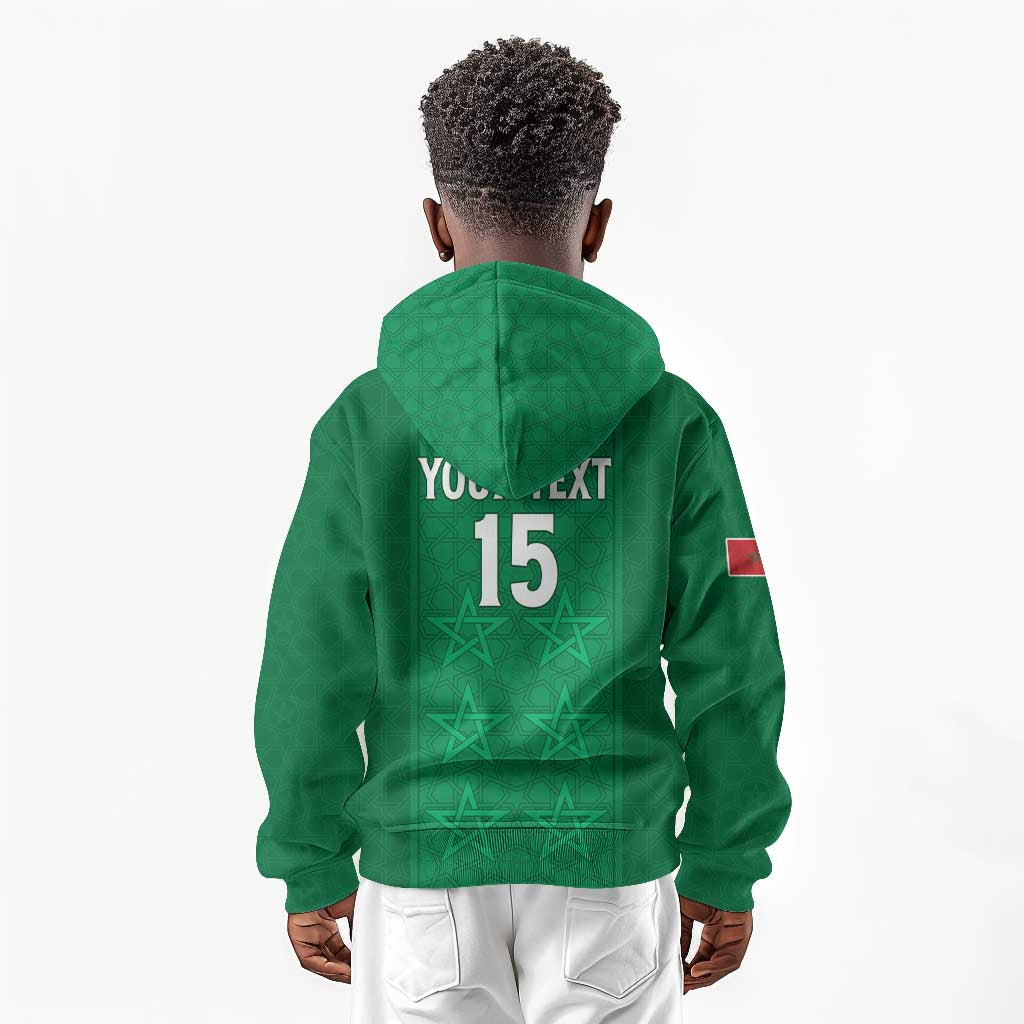 Custom Morocco Football Kid Hoodie Dima Maghrib