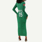 Custom Morocco Football Long Sleeve Bodycon Dress Dima Maghrib LT15