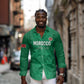 Custom Morocco Football Long Sleeve Button Shirt Dima Maghrib