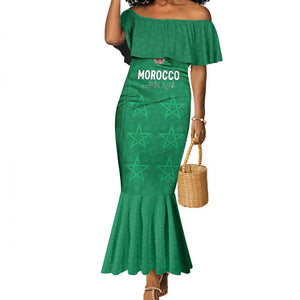 Custom Morocco Football Mermaid Dress Dima Maghrib