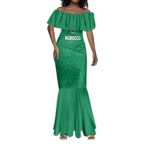 Custom Morocco Football Mermaid Dress Dima Maghrib
