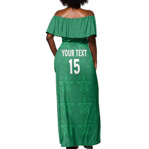 Custom Morocco Football Off Shoulder Maxi Dress Dima Maghrib