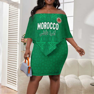 Custom Morocco Football Off Shoulder Short Dress Dima Maghrib
