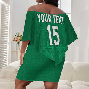 Custom Morocco Football Off Shoulder Short Dress Dima Maghrib