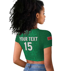 Custom Morocco Football Raglan Cropped T shirt Dima Maghrib