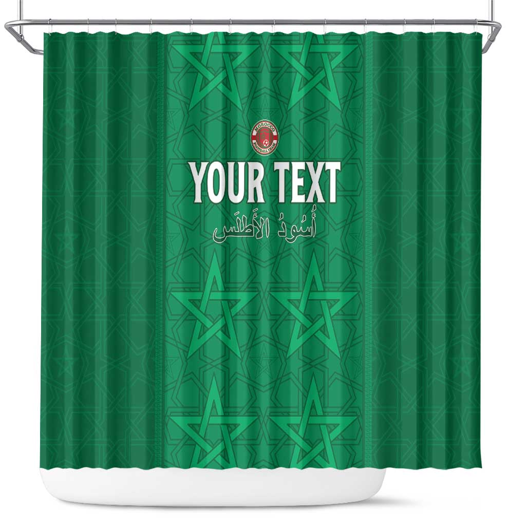 Custom Morocco Football Shower Curtain Dima Maghrib