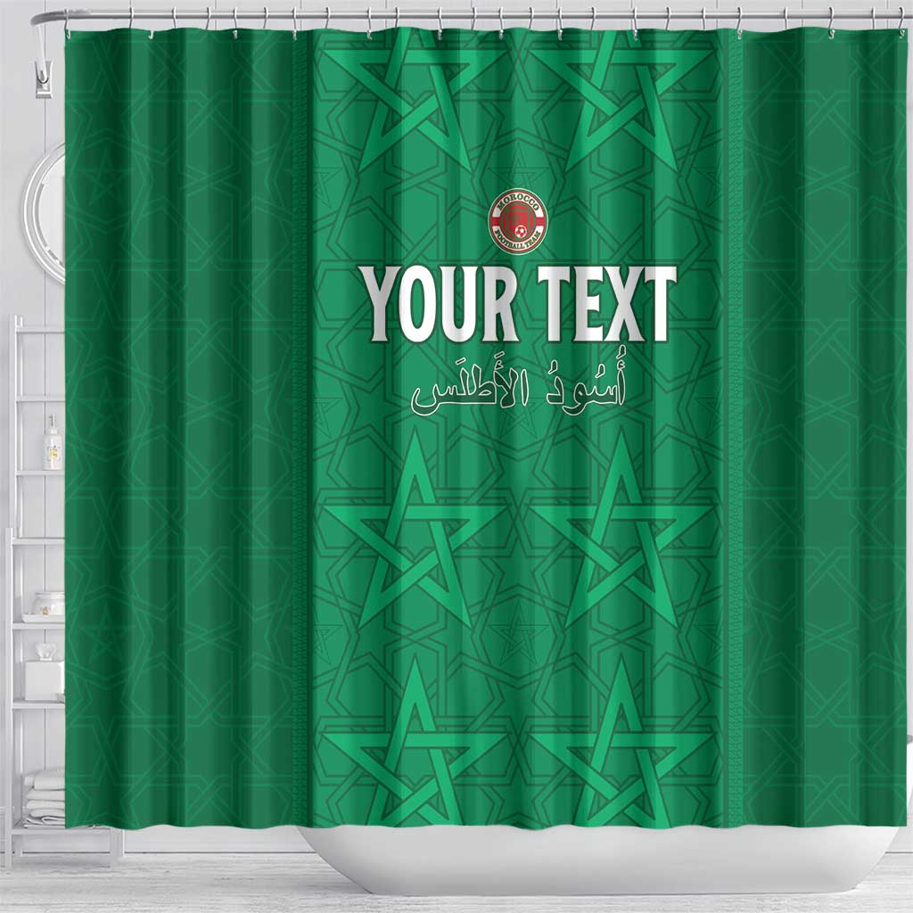 Custom Morocco Football Shower Curtain Dima Maghrib
