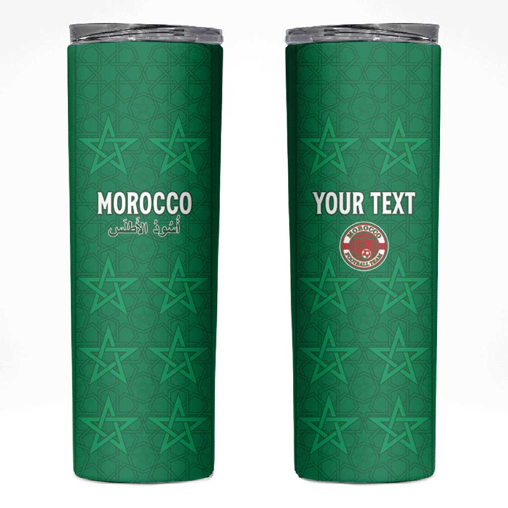 Custom Morocco Football Skinny Tumbler Dima Maghrib