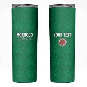 Custom Morocco Football Skinny Tumbler Dima Maghrib