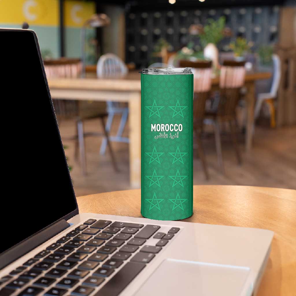 Custom Morocco Football Skinny Tumbler Dima Maghrib