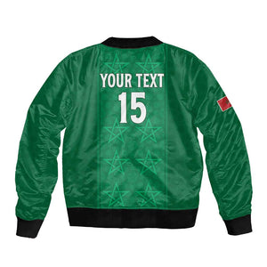 Custom Morocco Football Sleeve Zip Bomber Jacket Dima Maghrib