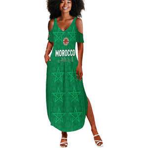 Custom Morocco Football Summer Maxi Dress Dima Maghrib