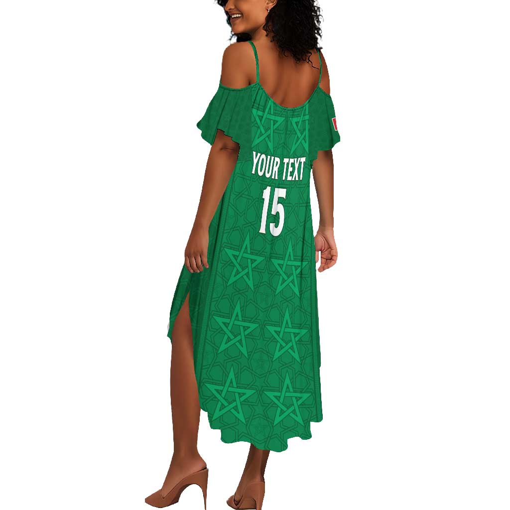 Custom Morocco Football Summer Maxi Dress Dima Maghrib