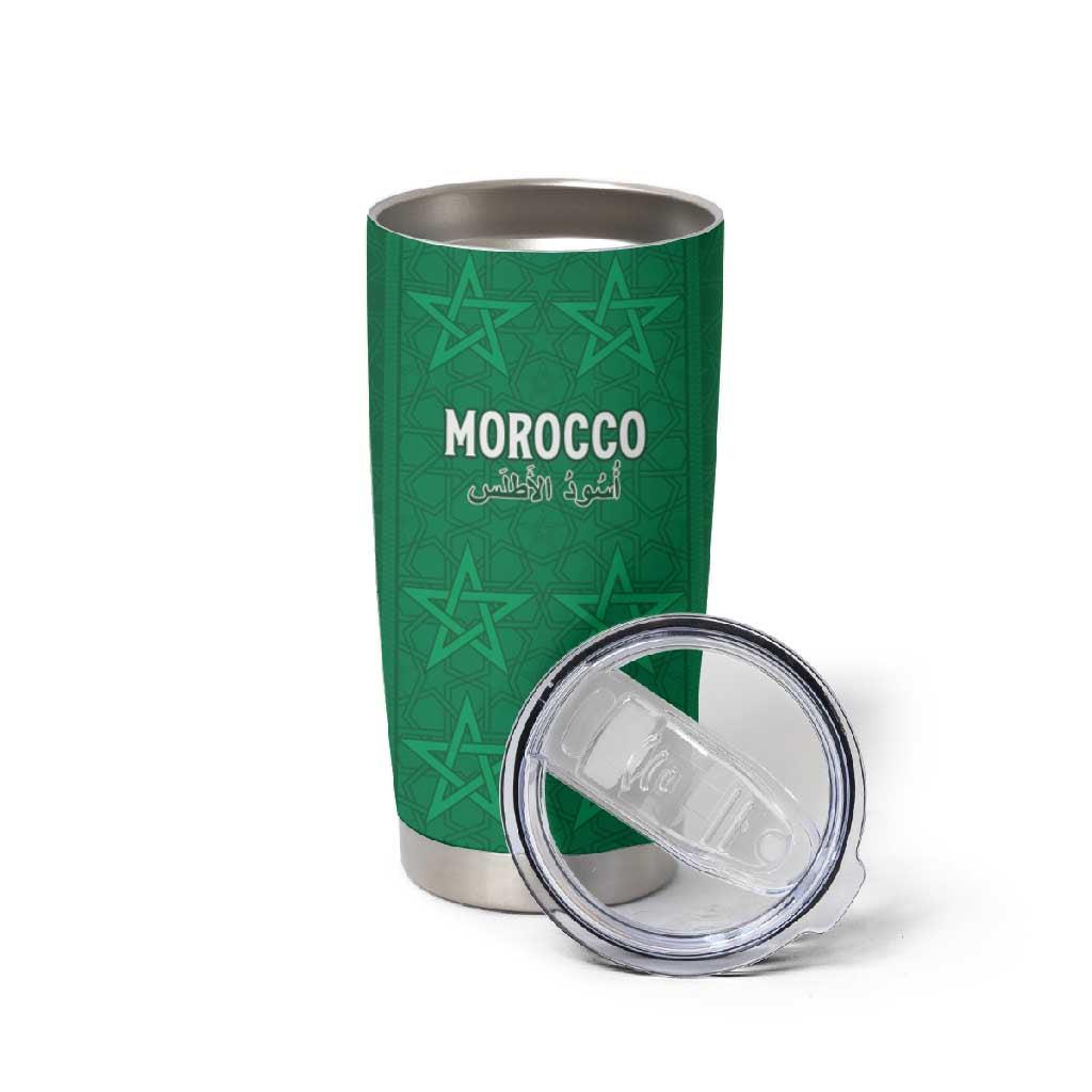 Custom Morocco Football Tumbler Cup Dima Maghrib