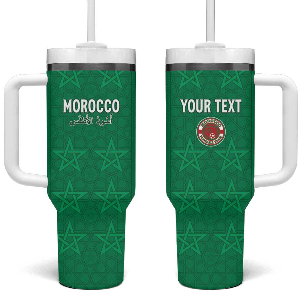 Custom Morocco Football Tumbler With Handle Dima Maghrib