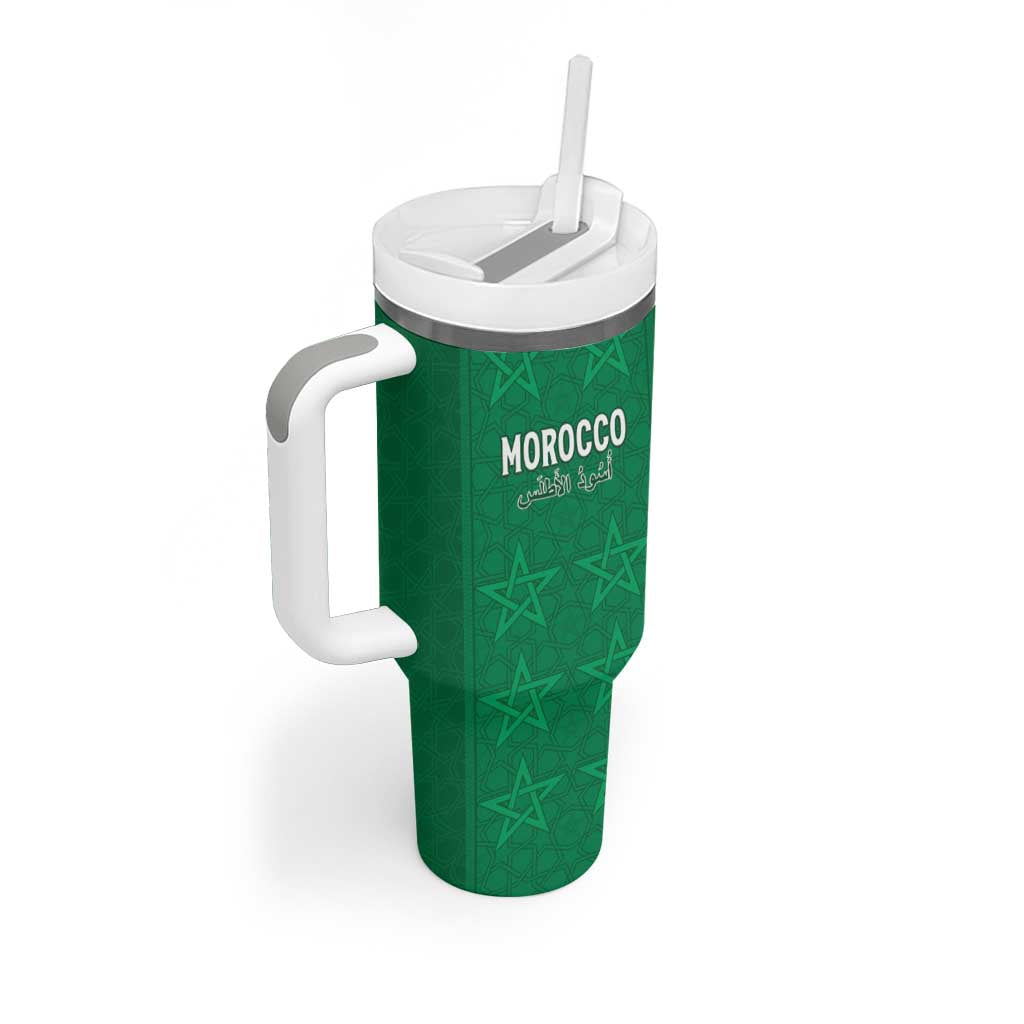 Custom Morocco Football Tumbler With Handle Dima Maghrib
