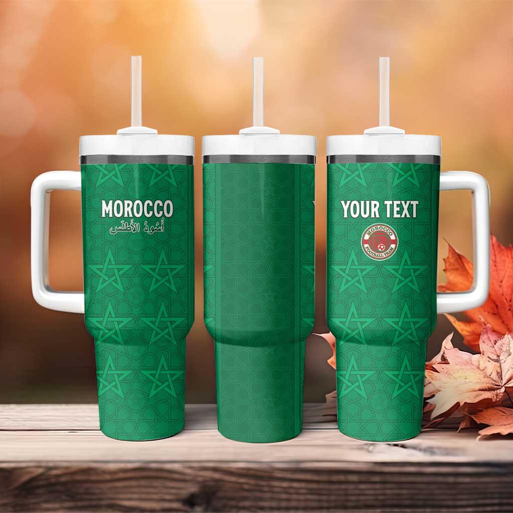 Custom Morocco Football Tumbler With Handle Dima Maghrib