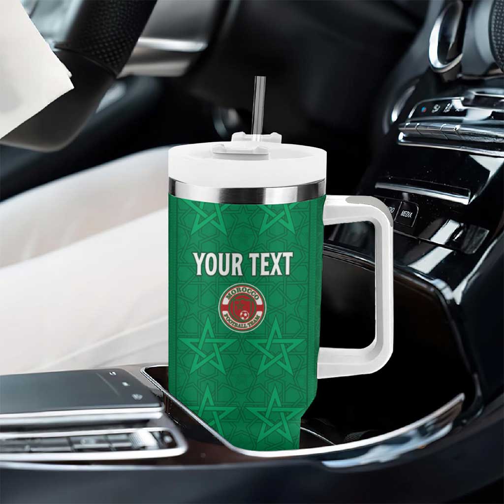 Custom Morocco Football Tumbler With Handle Dima Maghrib