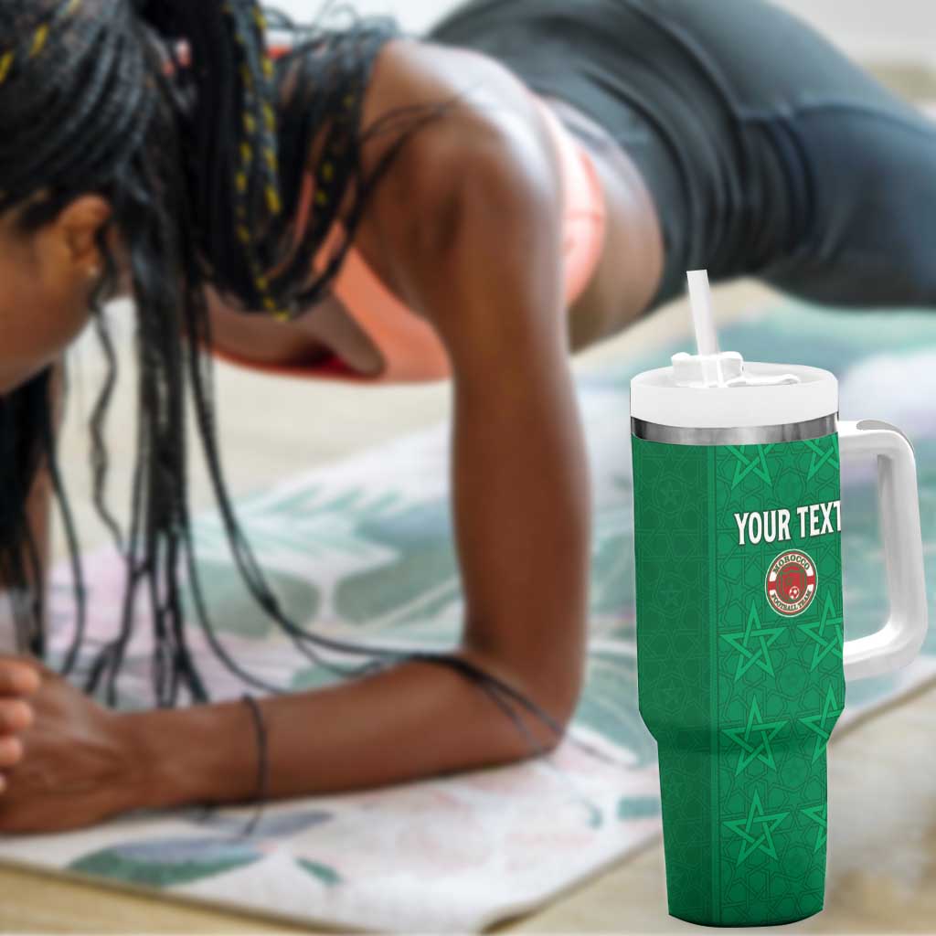 Custom Morocco Football Tumbler With Handle Dima Maghrib