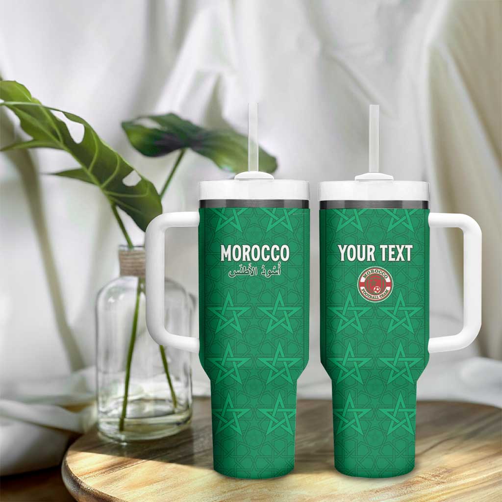 Custom Morocco Football Tumbler With Handle Dima Maghrib