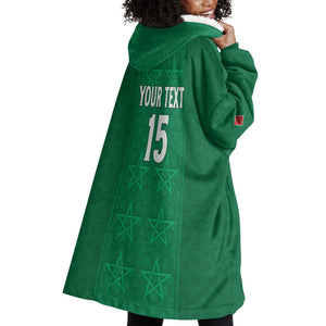 Custom Morocco Football Wearable Blanket Hoodie Dima Maghrib