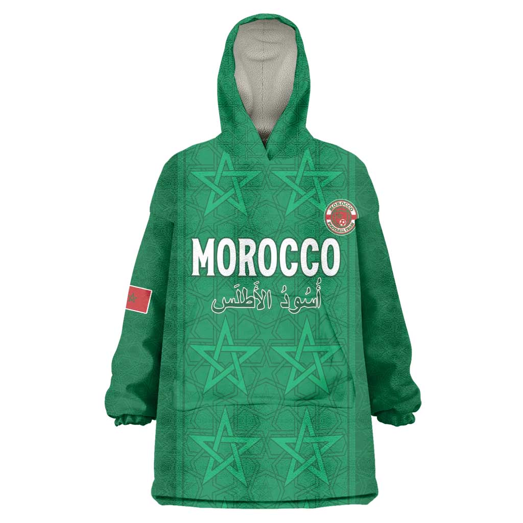 Custom Morocco Football Wearable Blanket Hoodie Dima Maghrib