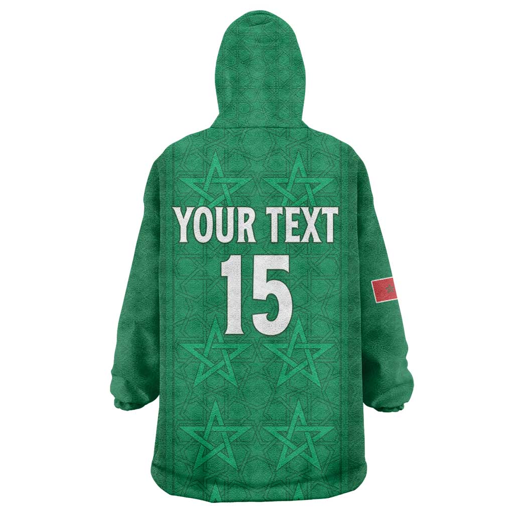 Custom Morocco Football Wearable Blanket Hoodie Dima Maghrib