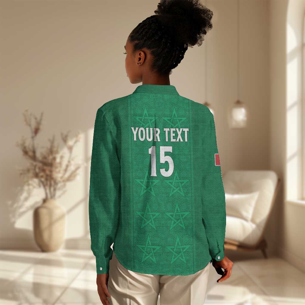 Custom Morocco Football Women Casual Shirt Dima Maghrib