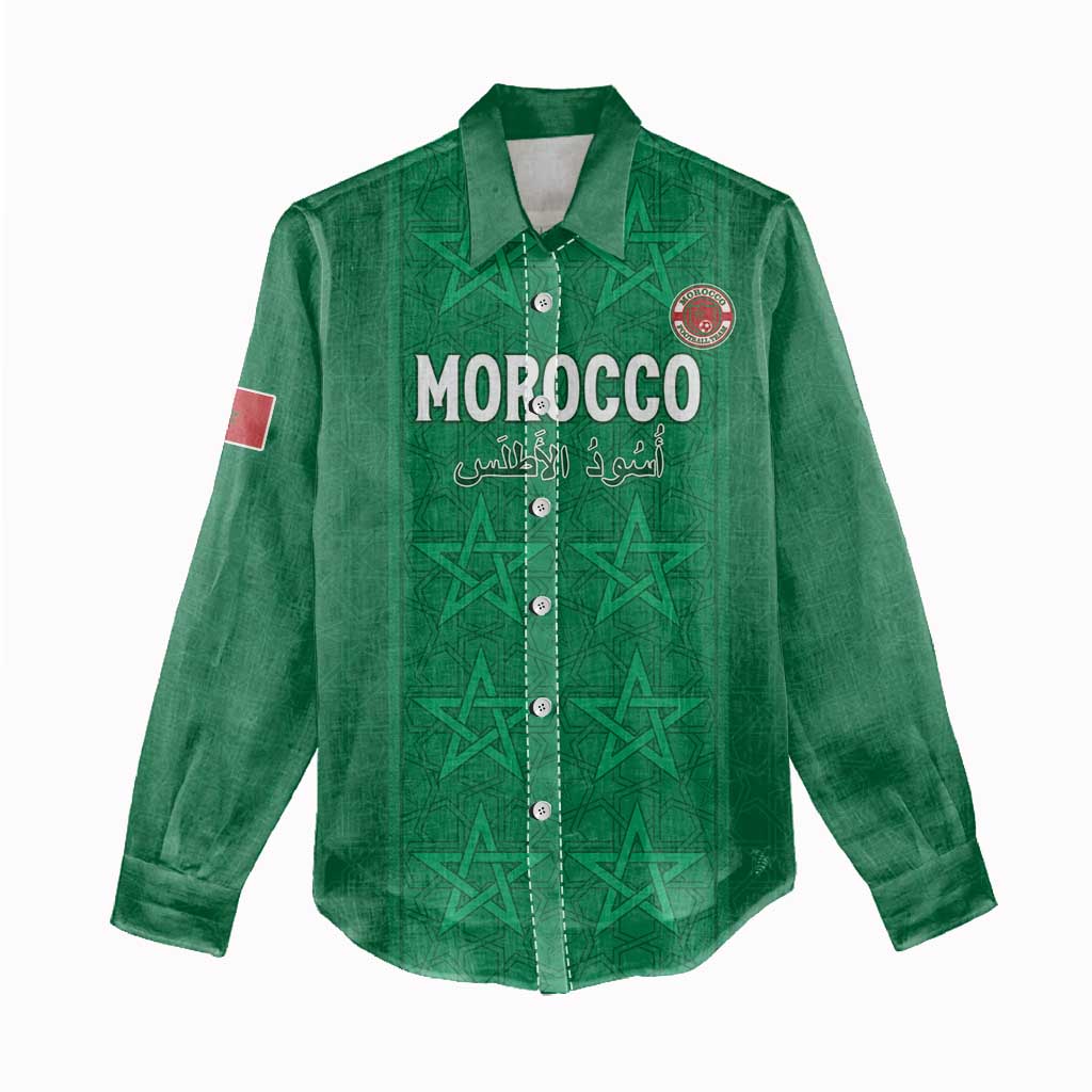 Custom Morocco Football Women Casual Shirt Dima Maghrib