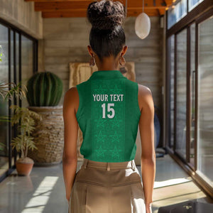 Custom Morocco Football Women Sleeveless Polo Shirt Dima Maghrib