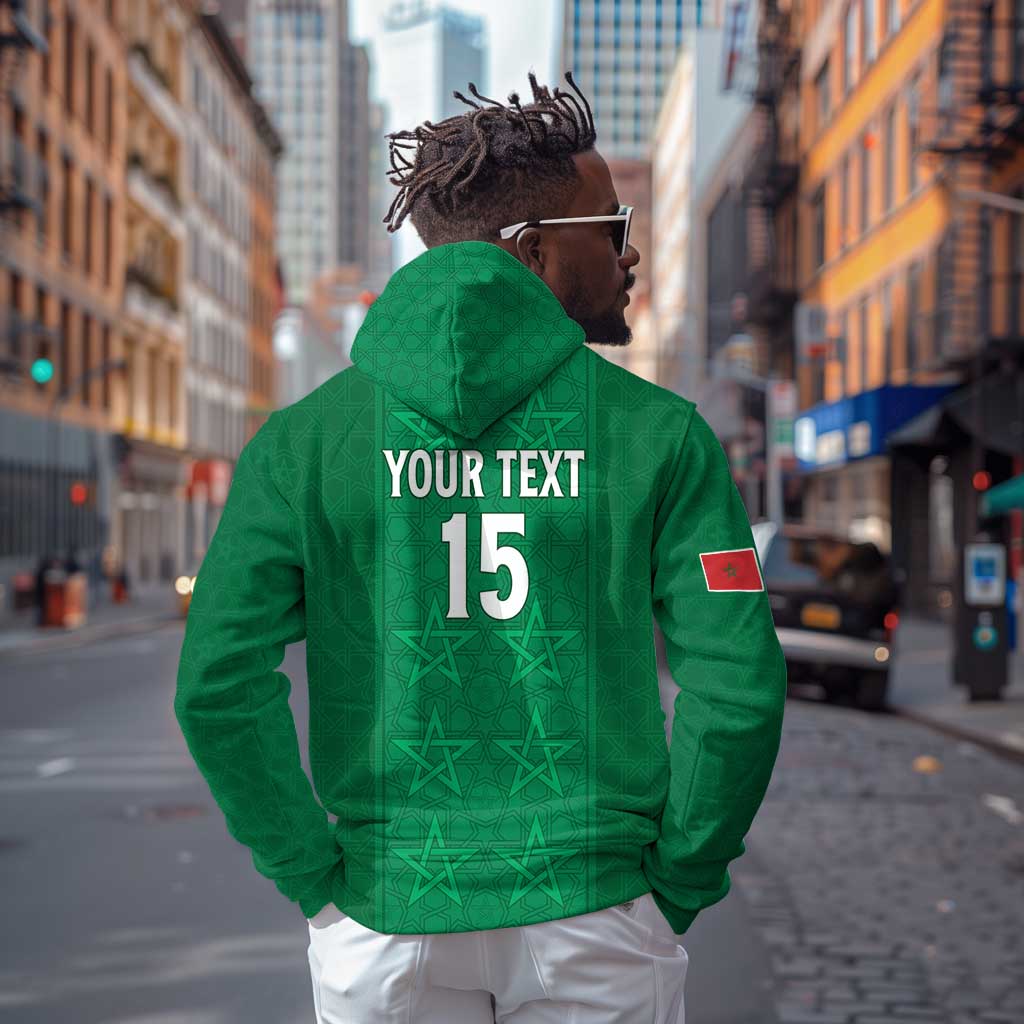 Custom Morocco Football Zip Hoodie Dima Maghrib