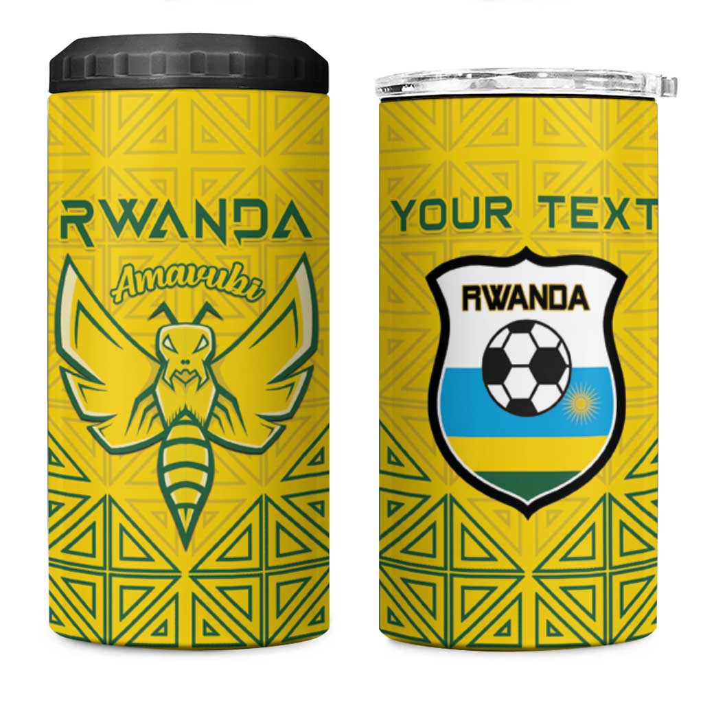 Custom Jamhuri ya Rwanda Football 4 in 1 Can Cooler Tumbler Go Amavubi Go