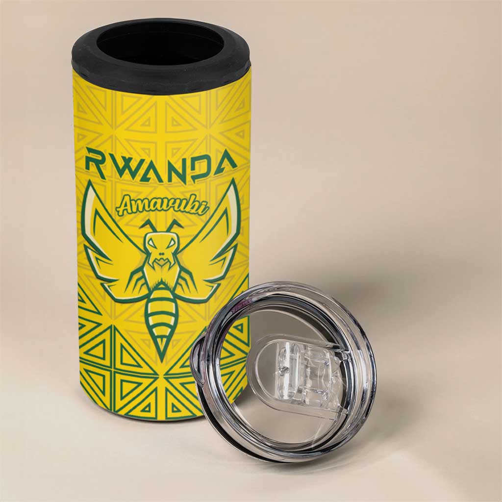 Custom Jamhuri ya Rwanda Football 4 in 1 Can Cooler Tumbler Go Amavubi Go