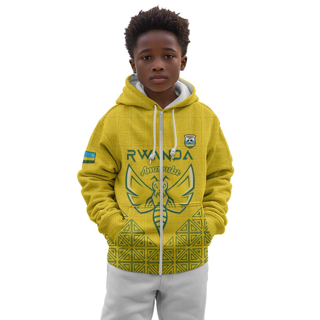 Custom Jamhuri ya Rwanda Football Kid Hoodie Go Amavubi Go