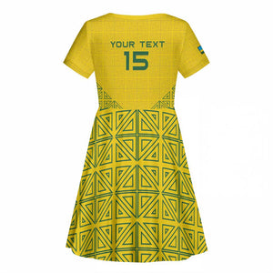 Custom Jamhuri ya Rwanda Football Kid Short Sleeve Dress Go Amavubi Go